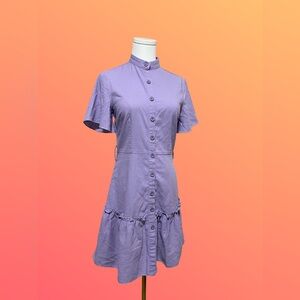 Rebdolls Lavender Button-Front Mini Dress